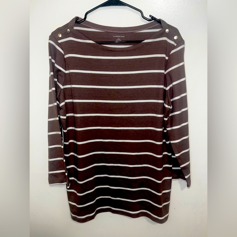Lands End long sleeve striped shirt